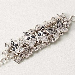 WHBM 3D Butterfly & Silvertone Statement Bracelet UNIQUE!